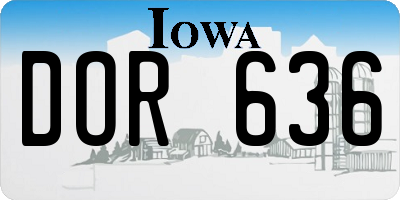 IA license plate DOR636