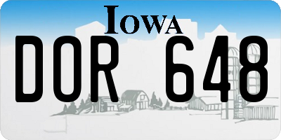 IA license plate DOR648