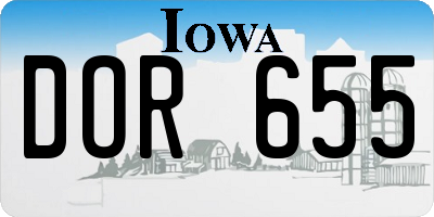 IA license plate DOR655
