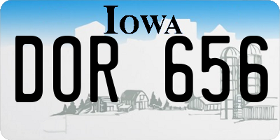 IA license plate DOR656