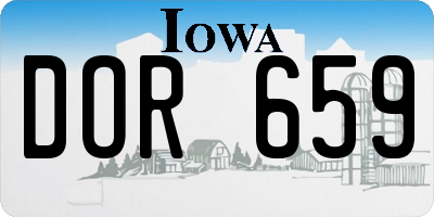 IA license plate DOR659