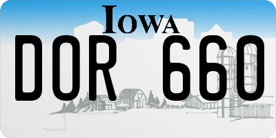 IA license plate DOR660