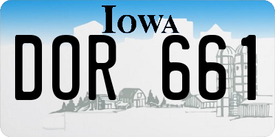 IA license plate DOR661