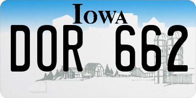 IA license plate DOR662