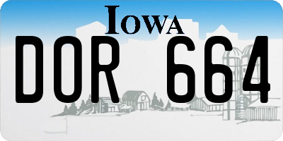 IA license plate DOR664