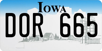 IA license plate DOR665
