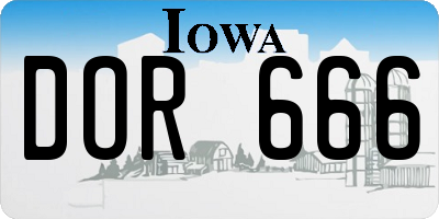 IA license plate DOR666