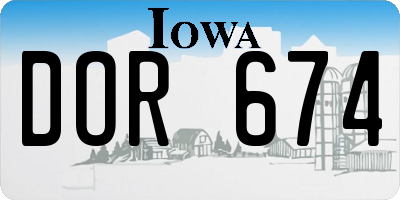 IA license plate DOR674