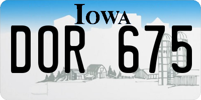 IA license plate DOR675