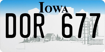 IA license plate DOR677