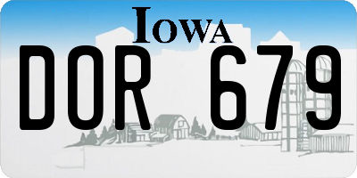 IA license plate DOR679