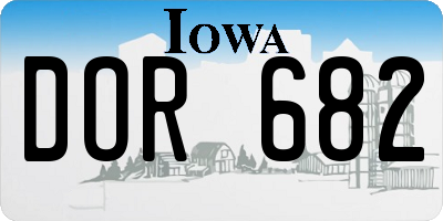 IA license plate DOR682