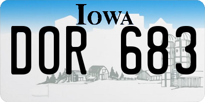 IA license plate DOR683