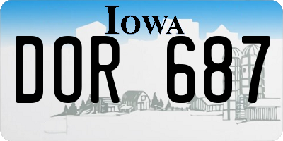 IA license plate DOR687