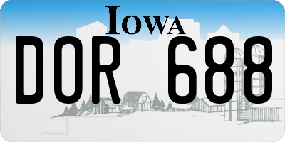 IA license plate DOR688