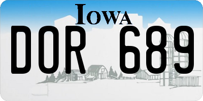 IA license plate DOR689