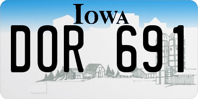 IA license plate DOR691