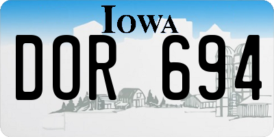 IA license plate DOR694