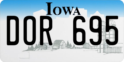 IA license plate DOR695