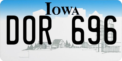 IA license plate DOR696