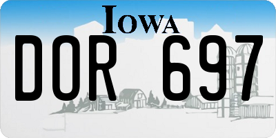 IA license plate DOR697