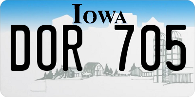 IA license plate DOR705