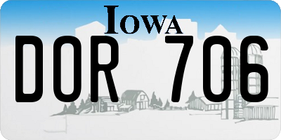 IA license plate DOR706