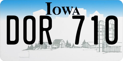 IA license plate DOR710