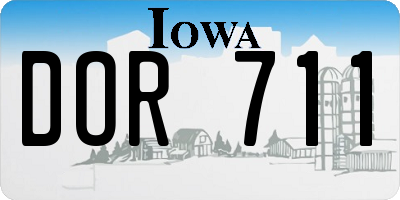 IA license plate DOR711