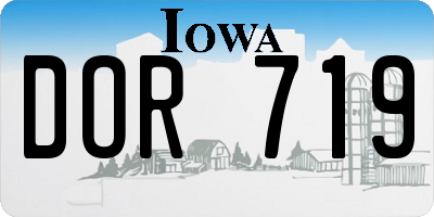 IA license plate DOR719