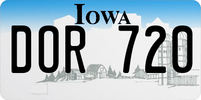 IA license plate DOR720