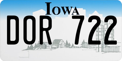 IA license plate DOR722