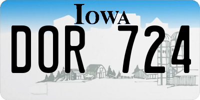 IA license plate DOR724