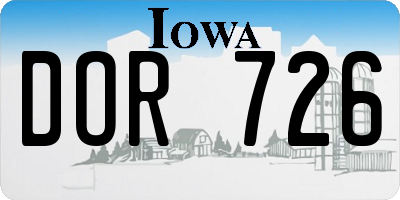 IA license plate DOR726