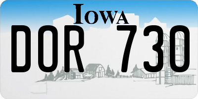 IA license plate DOR730