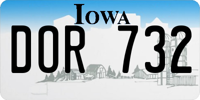 IA license plate DOR732
