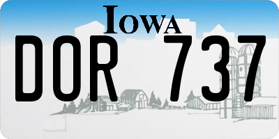 IA license plate DOR737