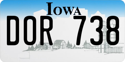 IA license plate DOR738