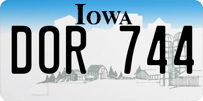 IA license plate DOR744
