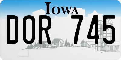IA license plate DOR745