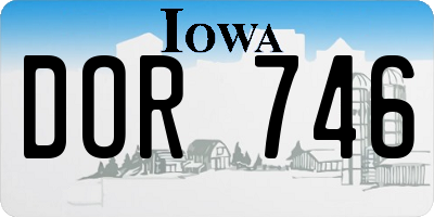 IA license plate DOR746