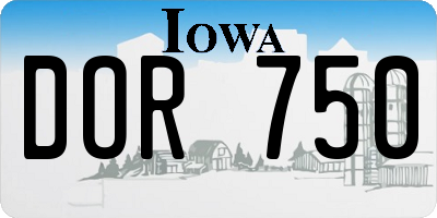 IA license plate DOR750