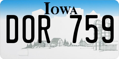 IA license plate DOR759