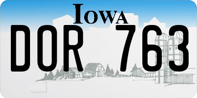 IA license plate DOR763