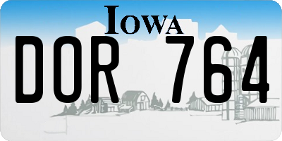 IA license plate DOR764
