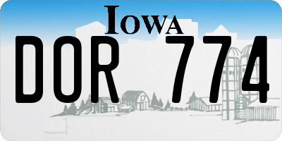 IA license plate DOR774