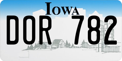 IA license plate DOR782