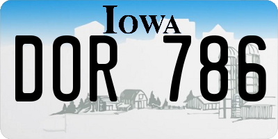 IA license plate DOR786