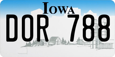 IA license plate DOR788