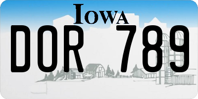 IA license plate DOR789